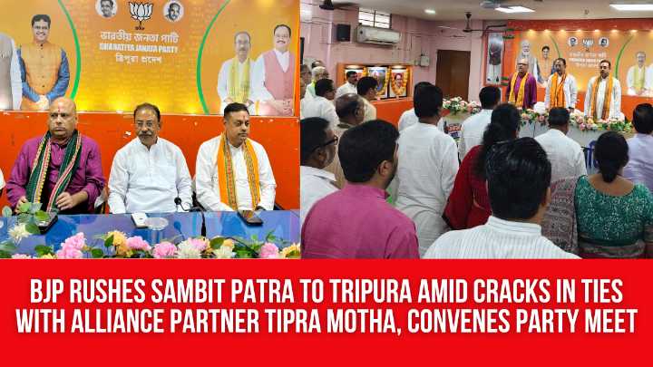 BJP Rushes Sambit Patra to Tripura Amid Cracks in Ties with Alliance Partner Tipra Motha, Convenes Party Meet