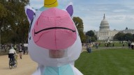 Why are protesters dressing up like frogs and unicorns? : NPR