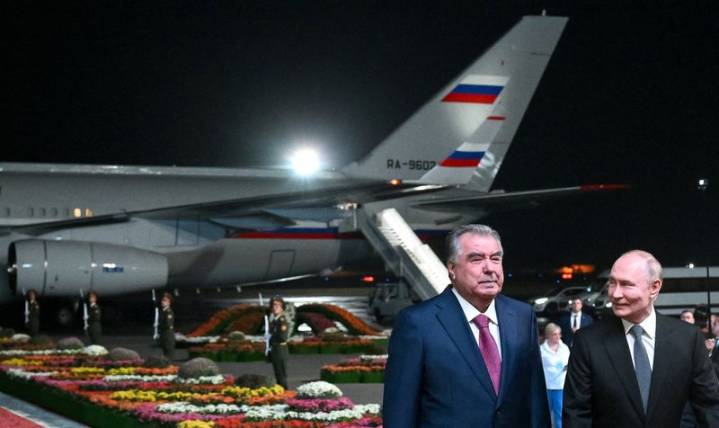 Russia’s Putin arrives for summit meetings in Tajikistan in Central Asia