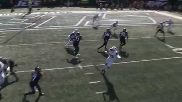 New York Jets denied chance of scoring touchdown by little-known rule after loose ball 'almost broke Fox NFL camera'