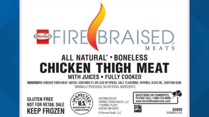 Hormel recalls 4.8M pounds of frozen chicken after multiple metal contamination reports