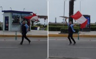 Chofer marchó flameando la bandera del Perú en paro de transportistas y su mensaje emociona en redes: "Queremos vivir"