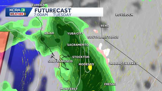 KCRA 3 weather Impact Day for potential rain, snow Tuesday