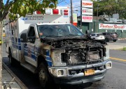 Ambulance charred in fire on Staten Island