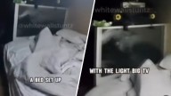 See extravagant makeshift home inside LA homeless encampment, set up with large TV and bed