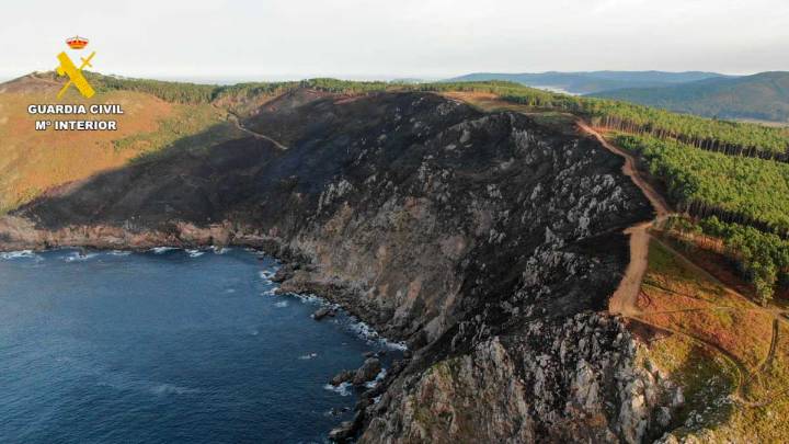 Detenido un vecino de Fisterra por provocar seis incendios forestales que arrasaron casi 47 hectáreas