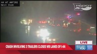 Tractor trailer overturns on I-44 westbound near Eureka