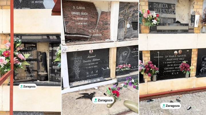 Destrozan lápidas en el Cementerio de Zaragoza: este es el video