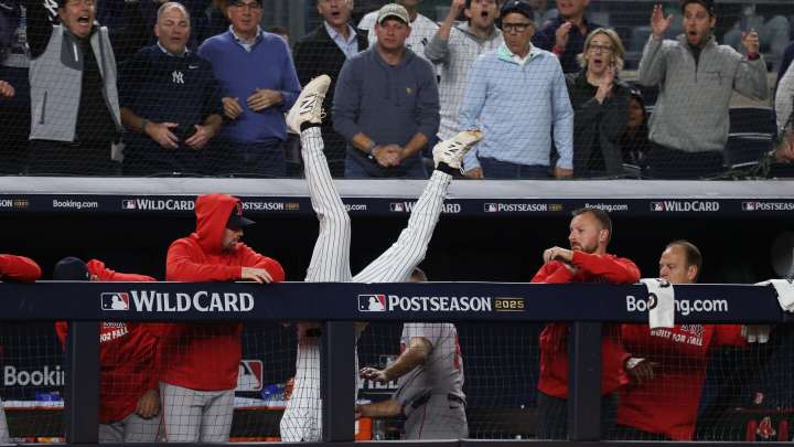 Ryan McMahon flips head over heels into Red Sox dugout to make highlight