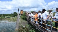 Maharashtra Minister Nitesh Rane Inspects Damaged Areas Near Phulambri Dam, Interacts with Fishermen