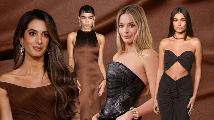 Amal Clooney joins Margot Robbie, Zoë Kravitz and Hailey Bieber on the chocolate brown gown trend for AW25