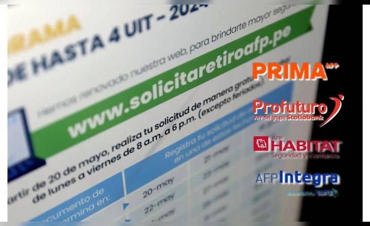 Ya están habilitados los enlaces para solicitar hasta 4 UIT en Hábitat, Integra, Prima y Profuturo