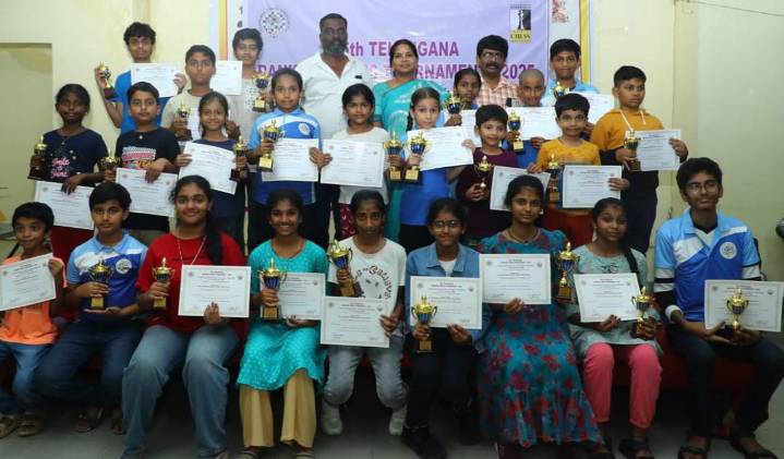 Reyansh and Rinayara win under-7 titles in Telangana state chess meet
