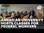 Federal workers take free class at American University amid government shutdown layoffs