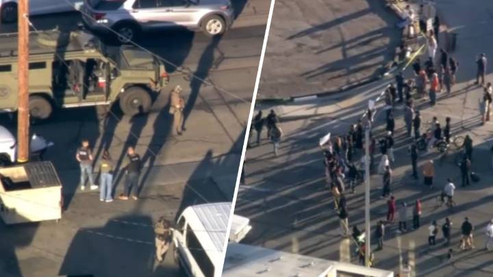 Crowd clashes with federal agents in Oxnard neighborhood