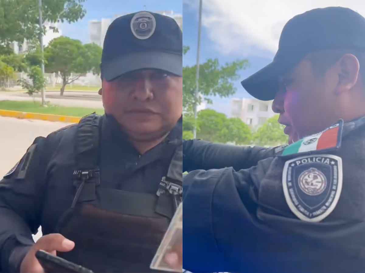 Policía acorrala a joven para quitarle el celular en Playa del Carmen