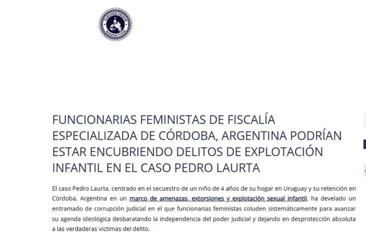 Así describió “Varones Unidos” el conflicto previo al doble femicidio y el secuestro de un niño en Córdoba