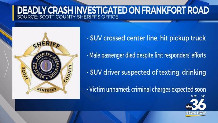 Man killed in Scott County head-on crash; texting and impairment suspected