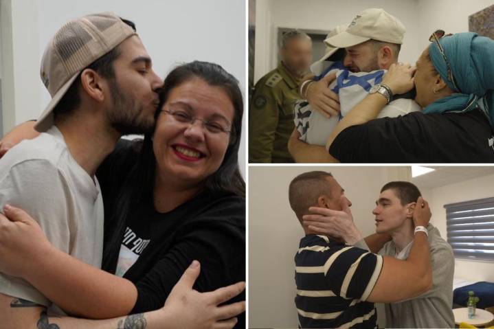 Emotions run high as freed Gaza hostages reunite with families