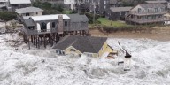 VIDEO: Drone captures homes along North Carolina's Outer Banks collapsing into Atlantic