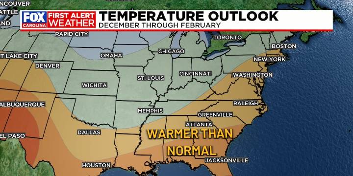 NOAA 2025-2026 winter weather outlook favors above-normal temperatures, drier than normal