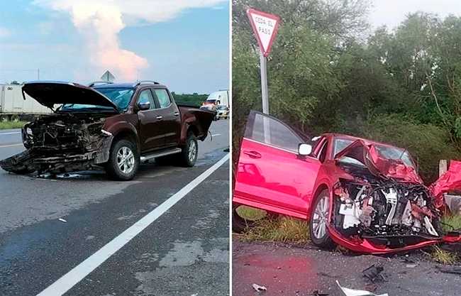Deja cinco fallecidos choque frontal en Tamaulipas