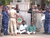 JD(U) MLA Gopal Mandal sits on dharna outside CM's house