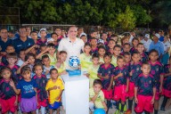 Carlos Pinedo da inicio a la construcción del escenario recreodeportivo ‘El Pando Sí Puede’ en Santa Marta