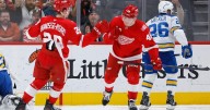 Blues surrender four-goal lead in 6-4 loss to Red Wings