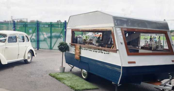 Adorable 80s caravan turned drinks trailer business for sale near Glasgow