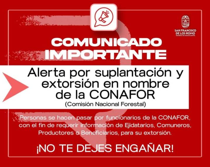 Alertan por intentos de extorsión en nombre de la CONAFOR en San...