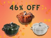 We found Staub's pumpkin cocotte for $170 off just in time for soup season