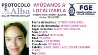 Liliana Stephanie, de 21 años, desaparece en Mazatlán
