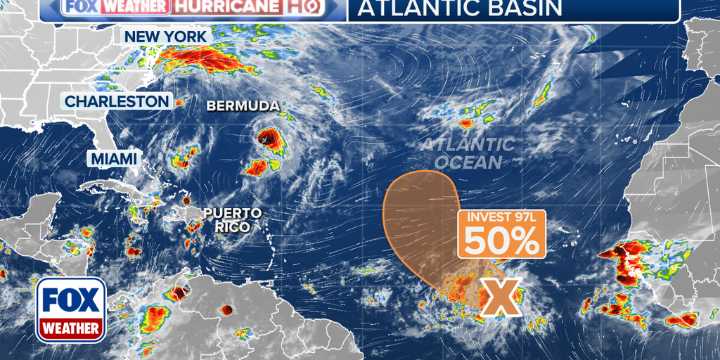 Invest 97L could develop into tropical depression in Atlantic