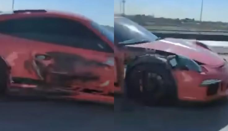 “Embarra” su Porsche contra tráiler en el Libramiento