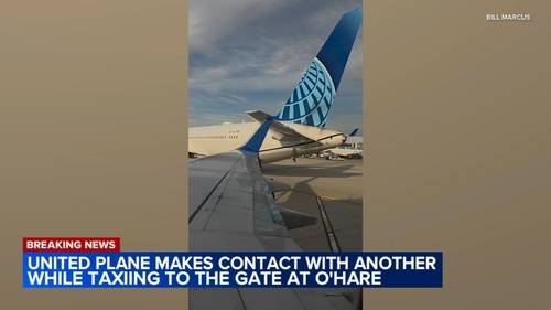 O'Hare Airport collision: 2 United Airlines planes make contact at O'Hare International Airport in Chicago, officials say