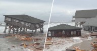 Several houses along North Carolina's Outer Banks collapse into Atlantic ocean
