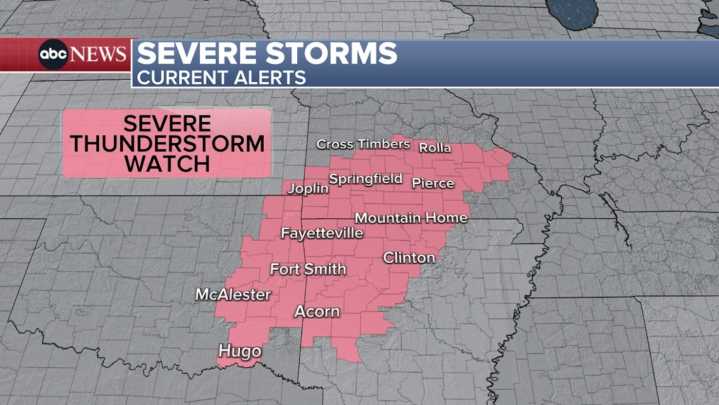 Central US states under severe thunderstorm watch