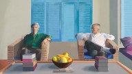 David Hockney Painting of Christopher Isherwood, Don Bachardy for Sale