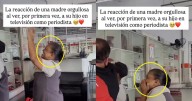 Madre orgullosa conmueve al ser captada entre lágrimas al ver a su hijo periodista en televisión