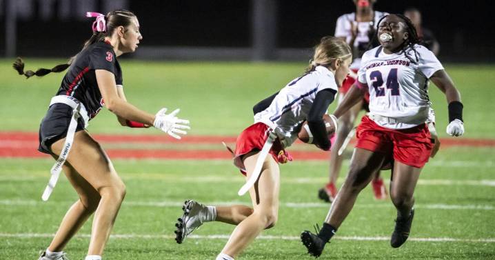 Nso, Waguespack team up to help TJ flag football down Linganore late