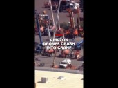 Amazon drones crash into crane