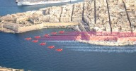 Red Arrows put on incredible display during flypast over Malta