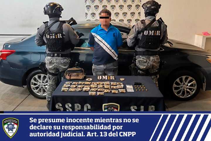 Detienen a presunto distribuidor de droga en la Central de Abastos
