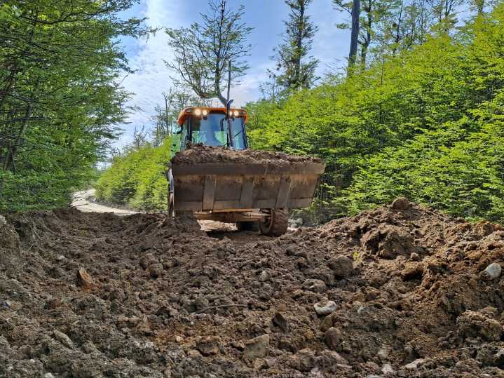 Tareas sobre ruta N°119, en la Reserva Forestal Bombilla