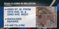 42nd Street closed near Williston golf course tomorrow