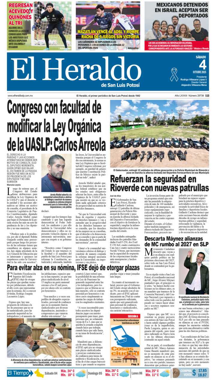 Edición impresa 04 de octubre de 2025