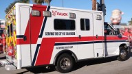 Bicyclist suffers leg fracture in downtown trolley crash
