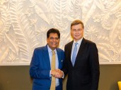Piyush Goyal meets EU Commissioner in Berlin
