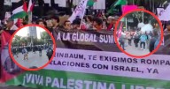 Policías de CDMX chocan con manifestantes durante marcha en apoyo a Palestina